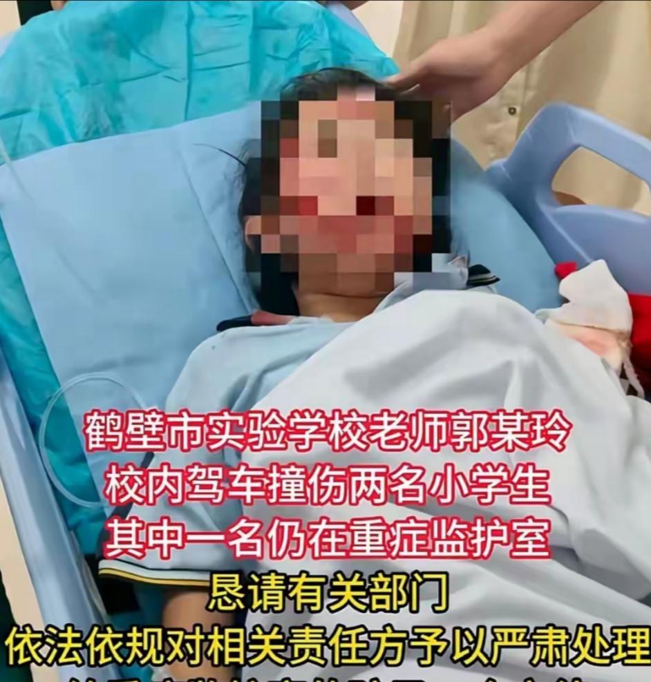 老师在其他地方撞了人走保险就行了，在学校撞了人就要停职检查了。鹤壁市的郭老师看起