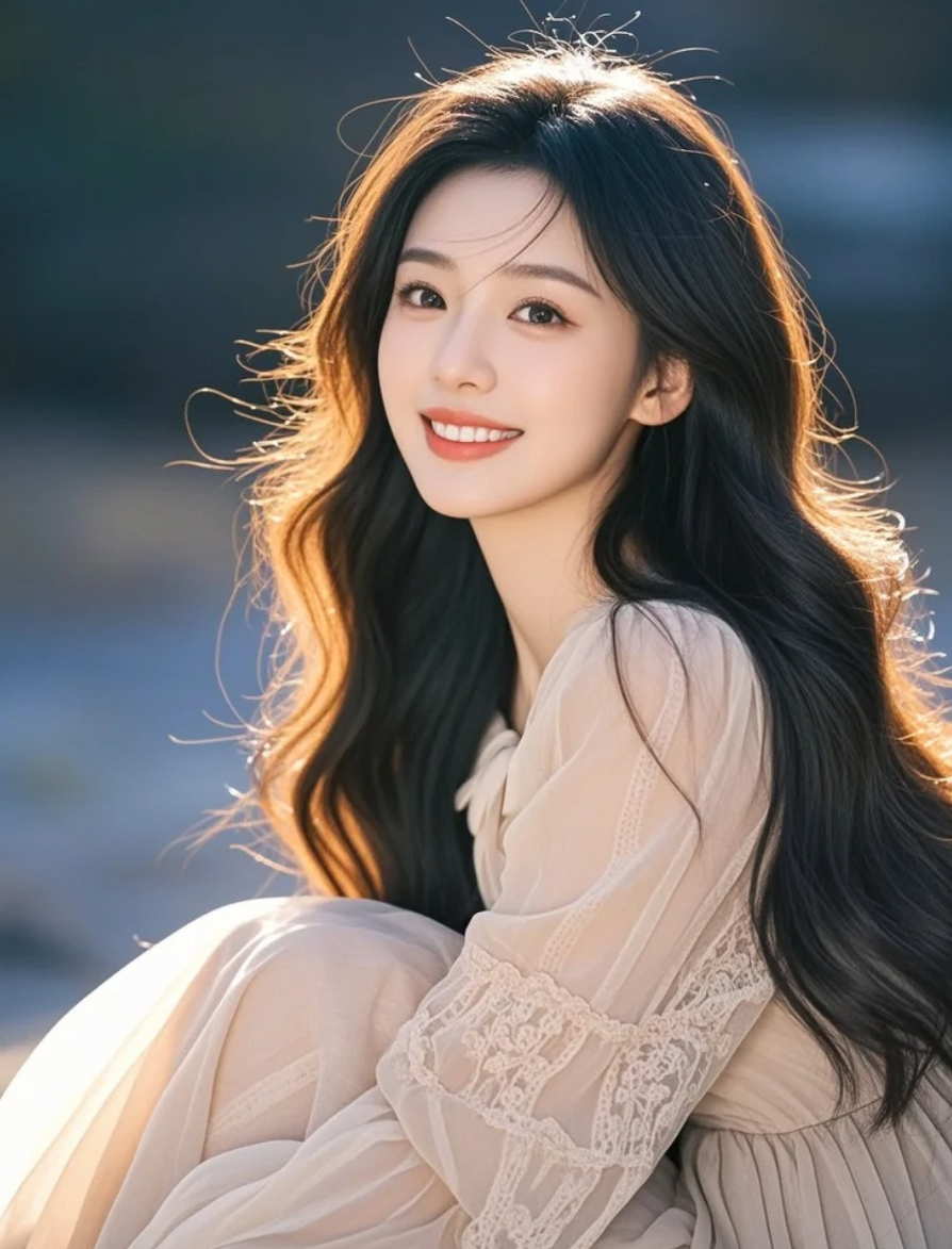 长发女孩的温柔时刻，被阳光和晚风永久珍藏