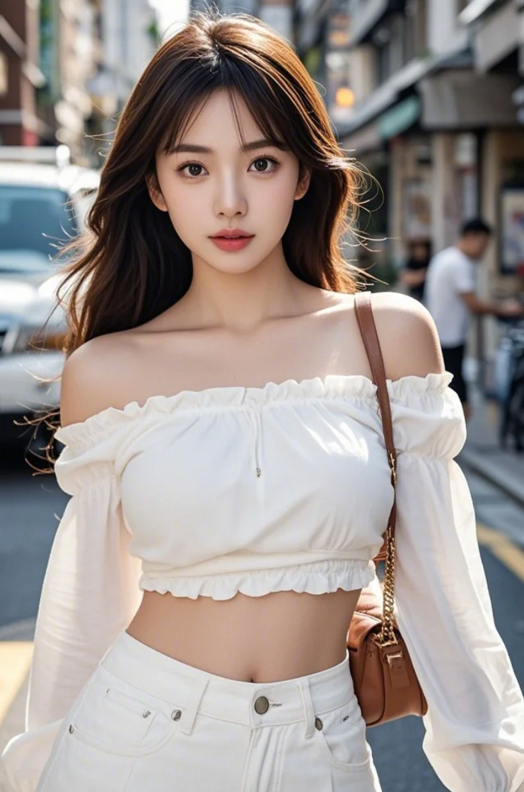 纯欲白肩×宽肩窄腰，街道的致命视觉留白