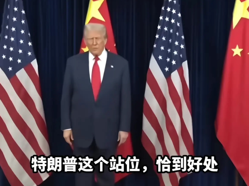 该说不说，特朗普的这个站位真是绝了
这是特朗普在韩国留下的一张照片，当时正式的握