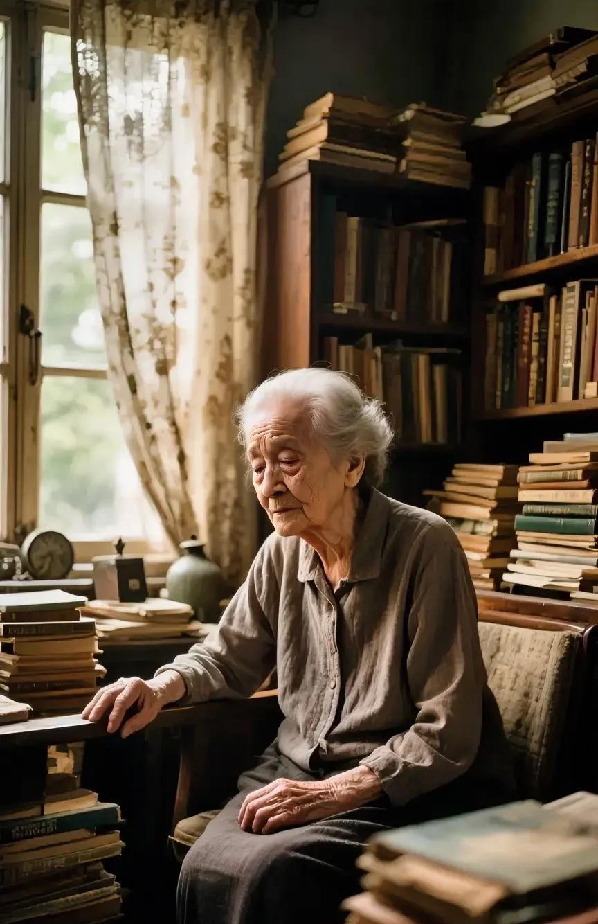 今天看见邻居老太太坐在阳台上发呆，面前那盆半死不活的绿萝叶子都黄了半边。突然想起