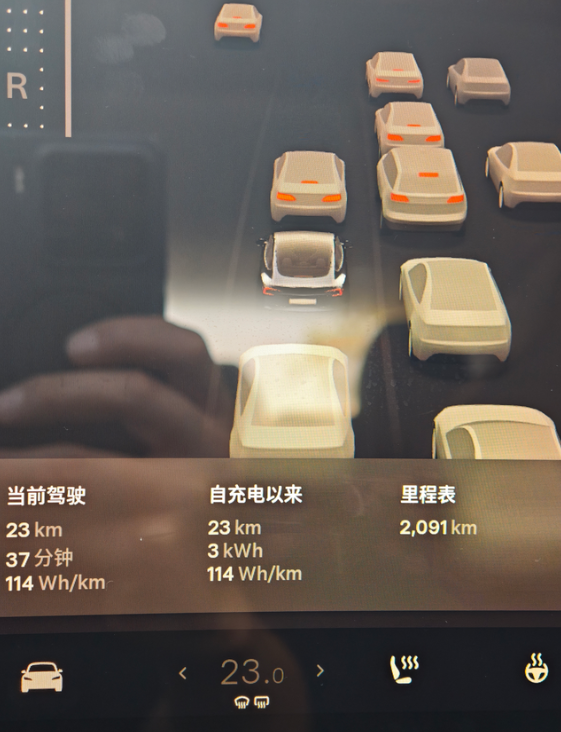 3p能耗，音乐长开，空调全关。标准模式，转向轻，动能回收标准。