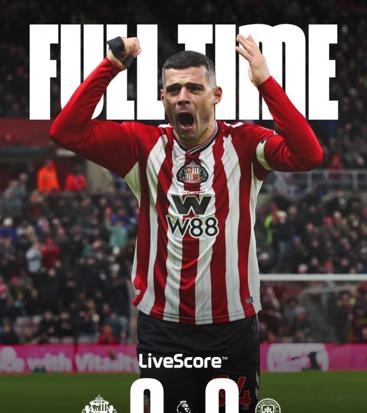 连胜终结、半程冠军
随着曼城客场0-0与升班马桑德兰互交白卷，英超第19轮的比赛