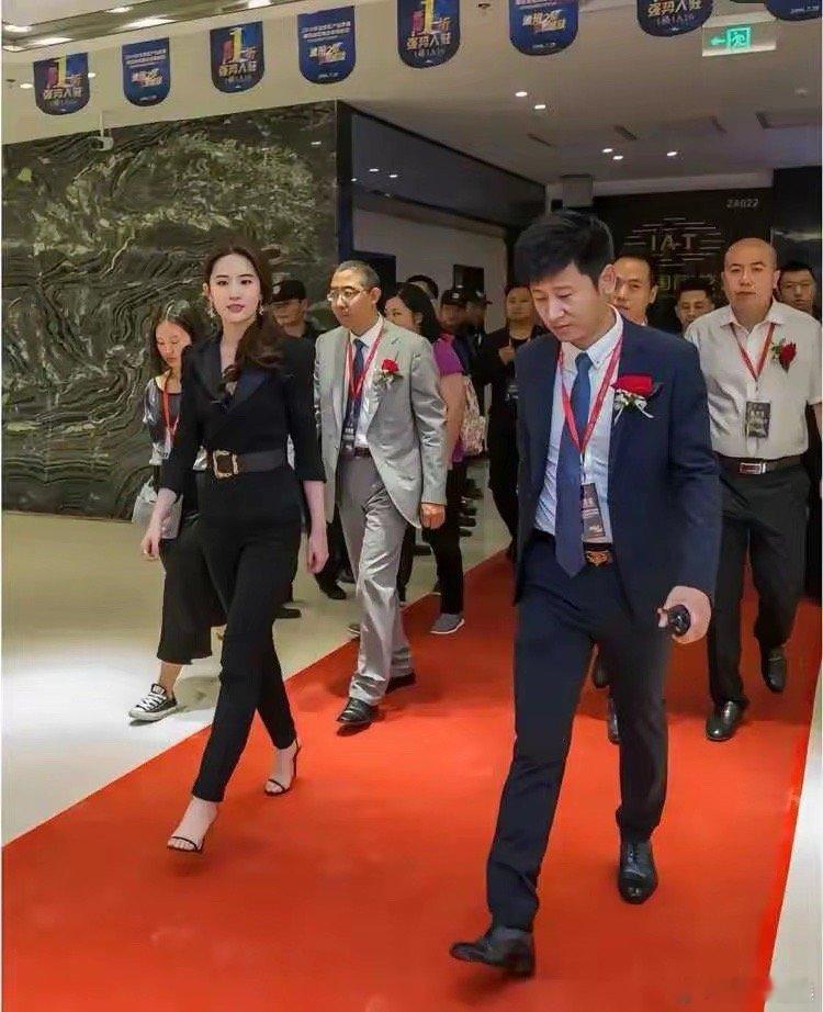 刘亦菲这身打扮，像不像领导来视察工作？