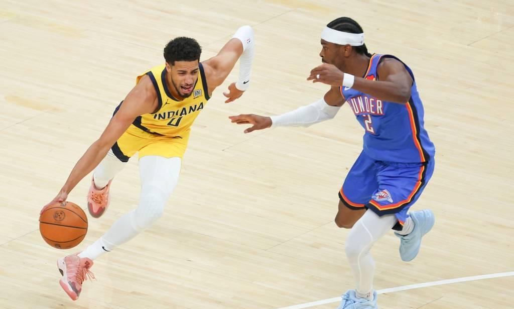 北京时间2025年6月23日，NBA总决赛抢七大战正在进行当中。
首节比赛，哈里