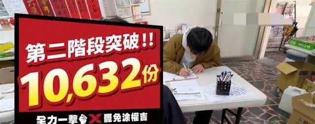 罢免王鸿薇“首周就破万份”！罢免涂权吉二阶连署也破万

罢免蓝委王鸿薇的绿营