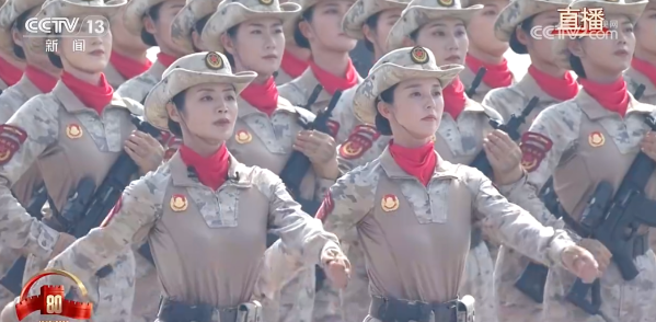 本次阅兵，只有一个全是女兵的方队，那就是民兵方队。早在此前，我就特别关注这个方队