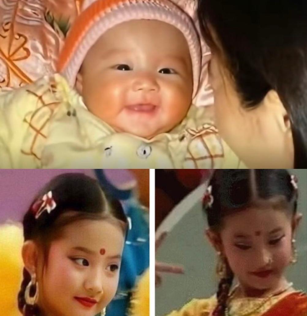 这个小婴儿长成了刘亦菲呀，
据说是从她小时候的珍贵影像里截出来的，
谁能说说这怎