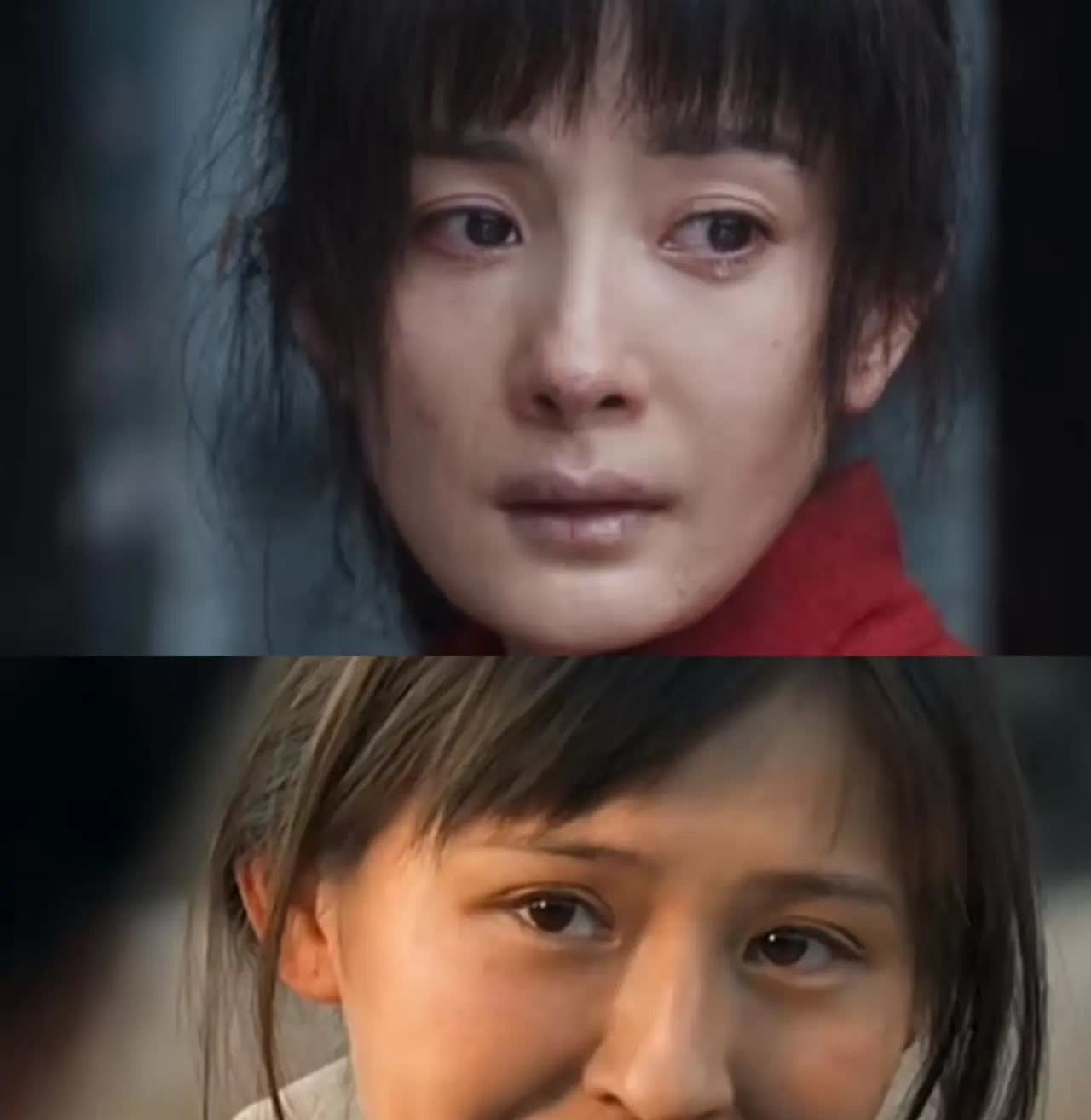 杨幂演农村戏有点不对劲。

一开始以为是她演技有问题，

后来才发现，她