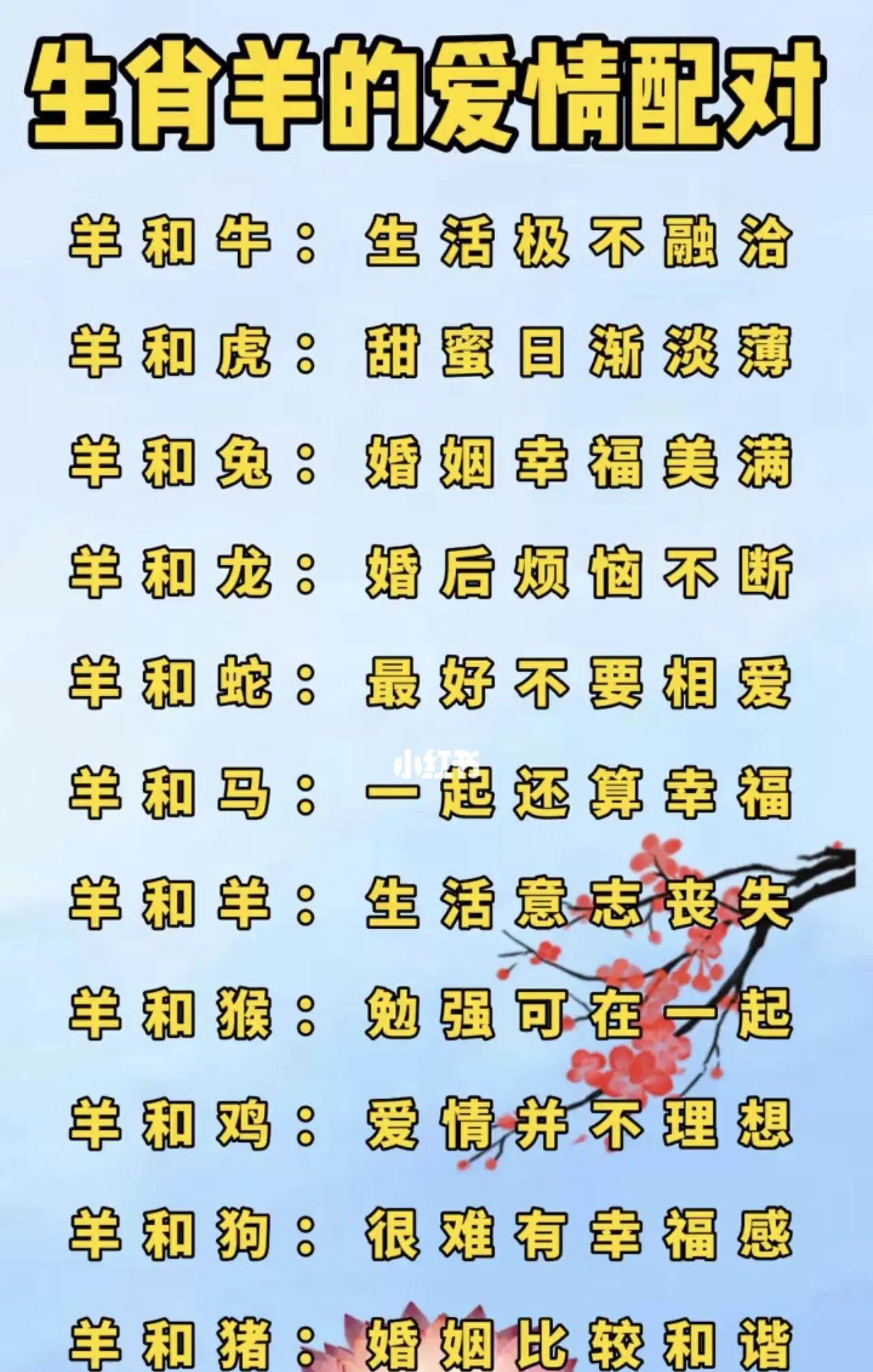 羊牛相配，和谐美满。