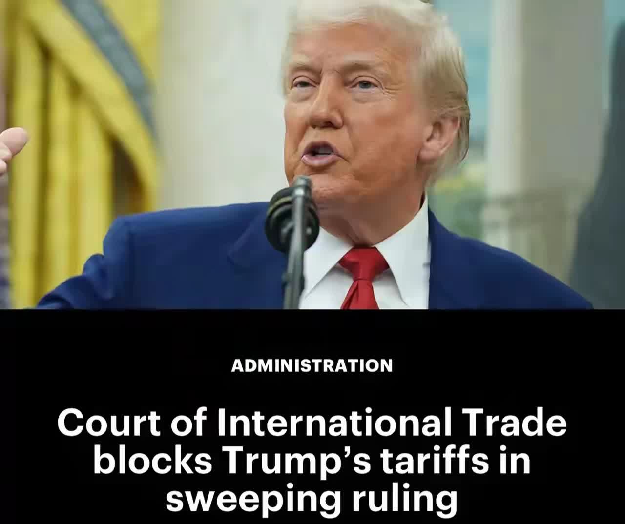 美国国际贸易法院裁定特朗普“解放日”关税违宪，白宫称是“司法政变”
 
当地