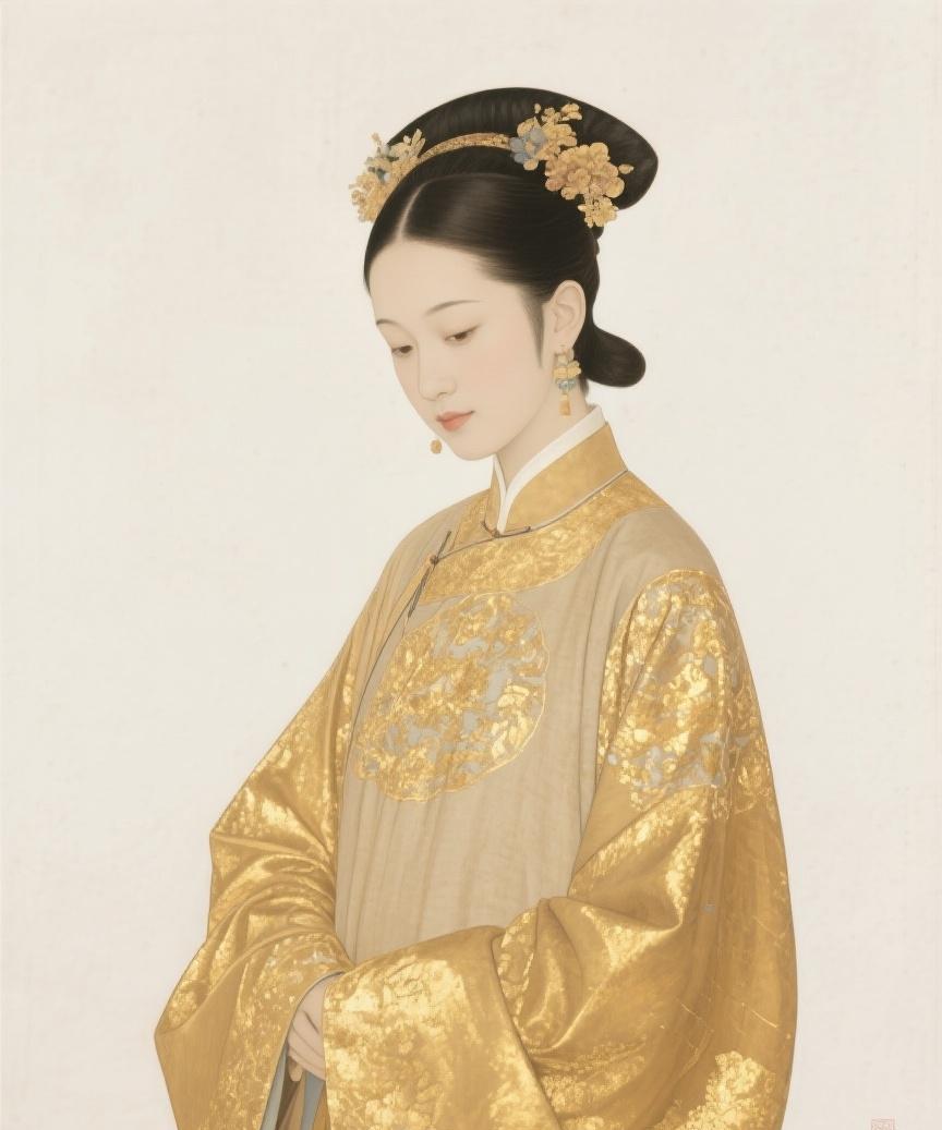 #AI妙生图#清代选秀强迫官宦人家的女儿必须进宫参选，落选后才能回家嫁人，有些落