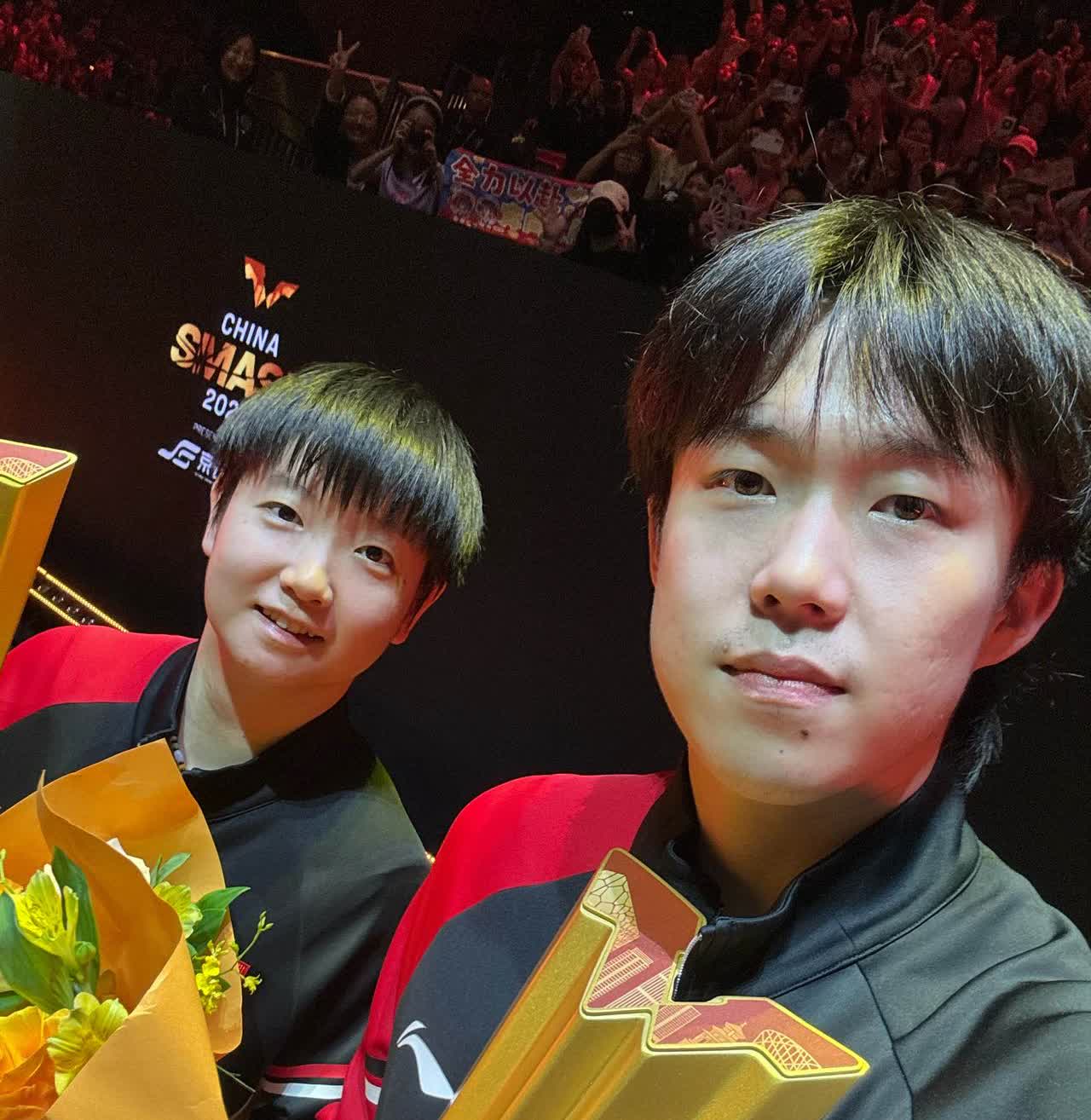 🏓️北京大满贯5项冠军已出2项

1、混双冠军——王楚钦/孙颖莎🇨🇳
