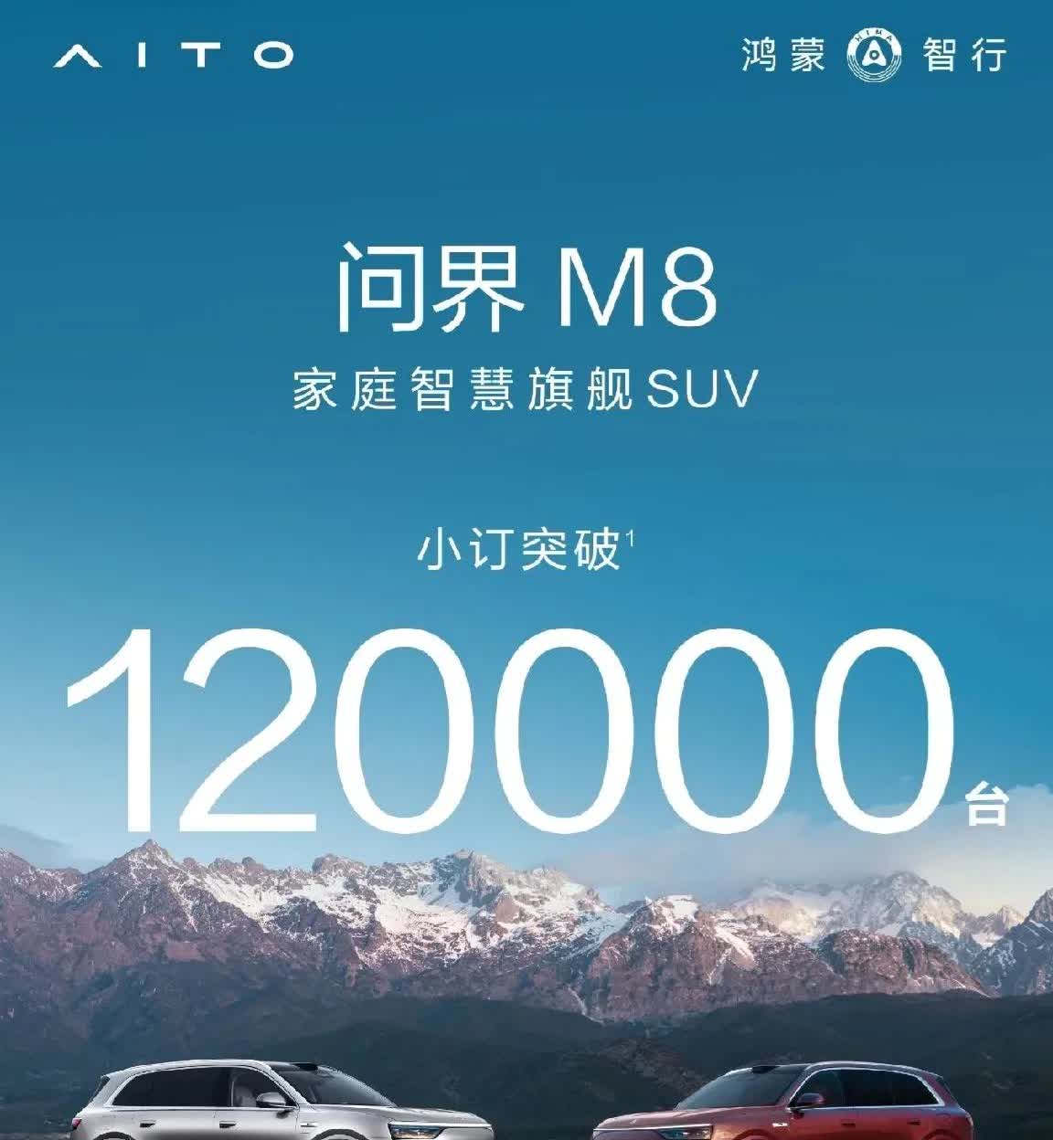 祝贺鸿蒙智行问界M8小定突破12万辆！

产品力不是斗嘴硬，而是实打实的！
