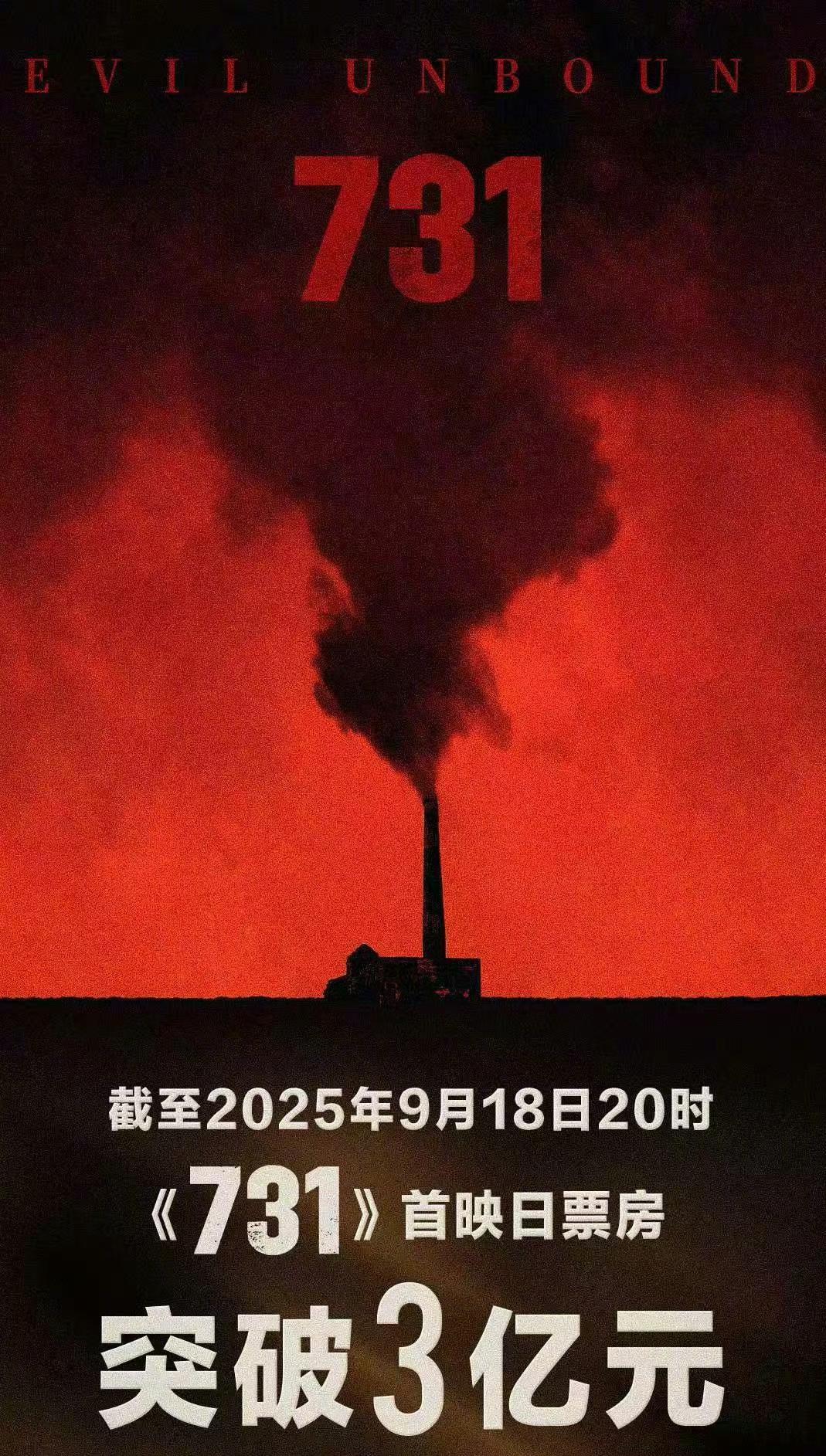 都醒醒吧，
《731》首播票房一天破3亿，
直接刷新了中国影片单日票房记录！
这