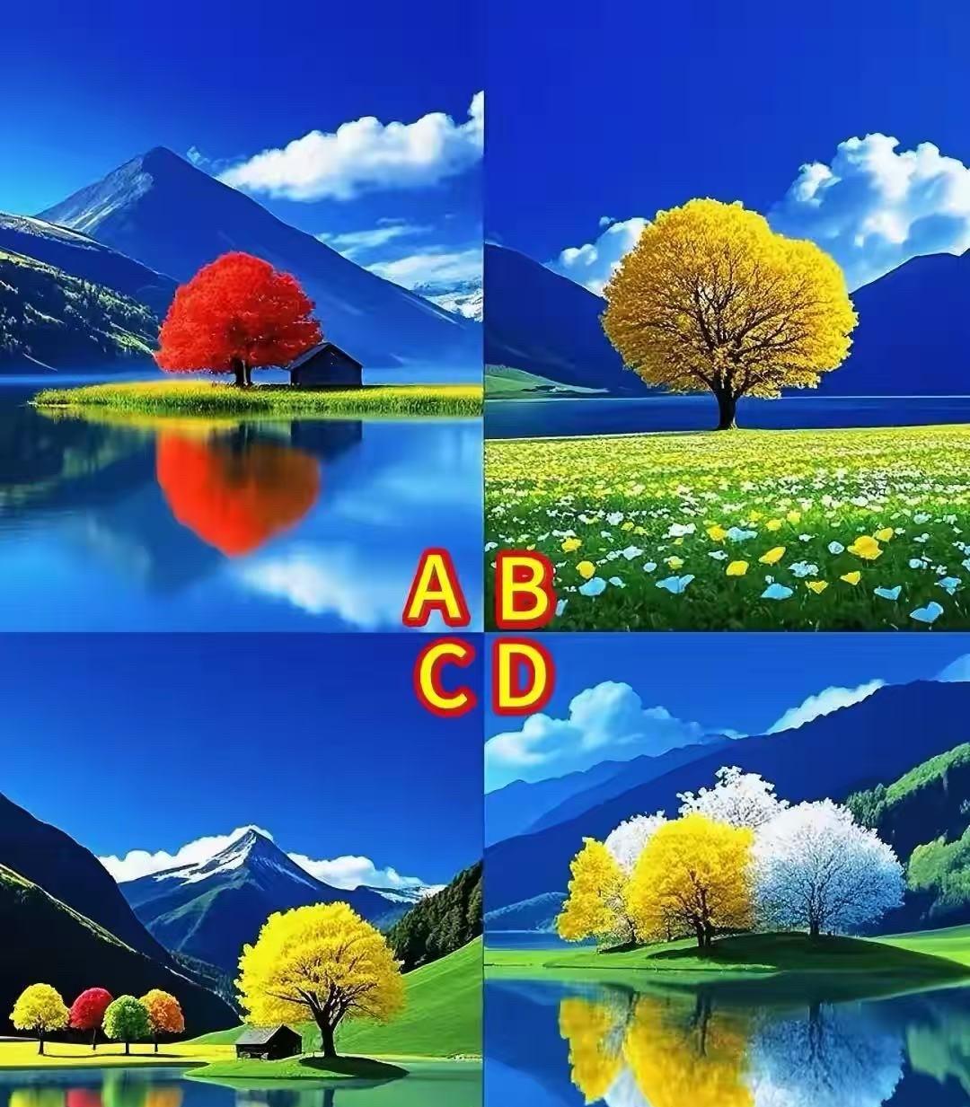 你的后半生会不会孤单？
测你的后半生会孤单吗？图中风景你最欣赏哪个？
解析仅供娱
