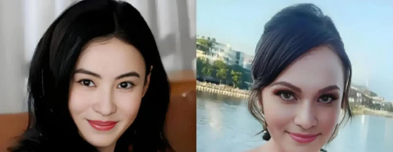 张柏芝47岁的姐姐颜值不输于她，他们是同母异父的姐妹，你认为他们俩长得像吗？