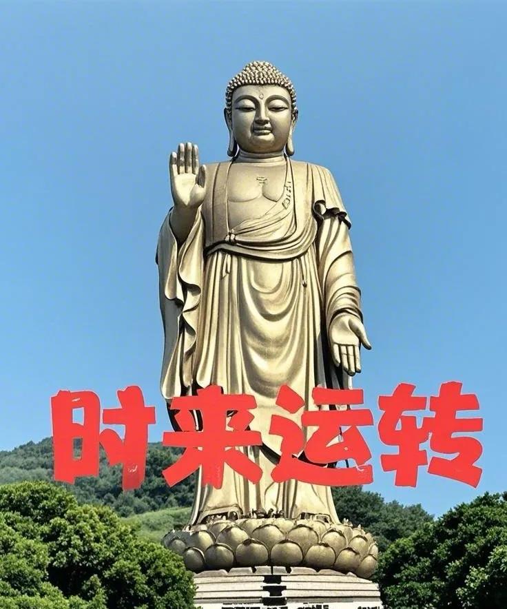 佛祖送福时来转，胆儿大也别错过。
赶紧回头喊一声，我接福气乐开怀。
生活如同开了