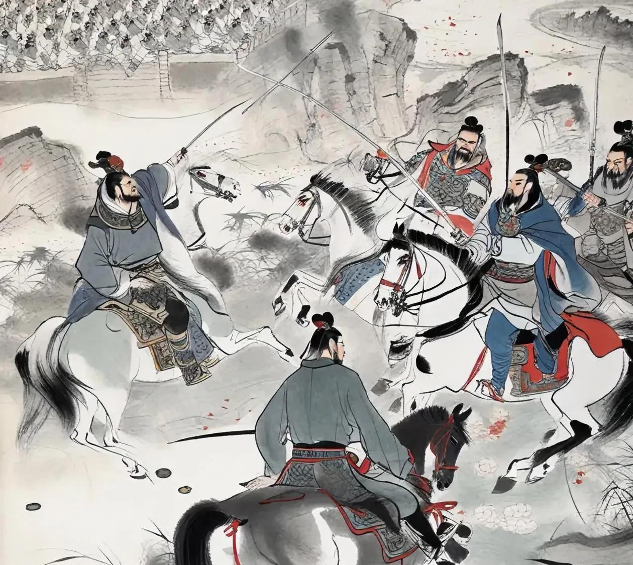 杨二郎在金沙滩力举千金闸，众弟兄留着眼泪从他身边走过去，三郎，五郎，六郎，七郎，