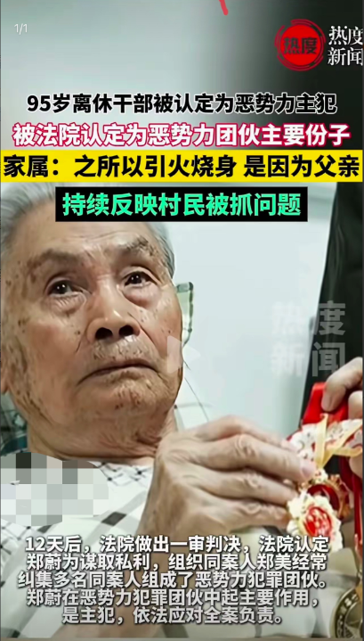 95岁的老革命了，还有精力去搞黑恶势力，我个人非常不信，再说是离休干部，受过战争