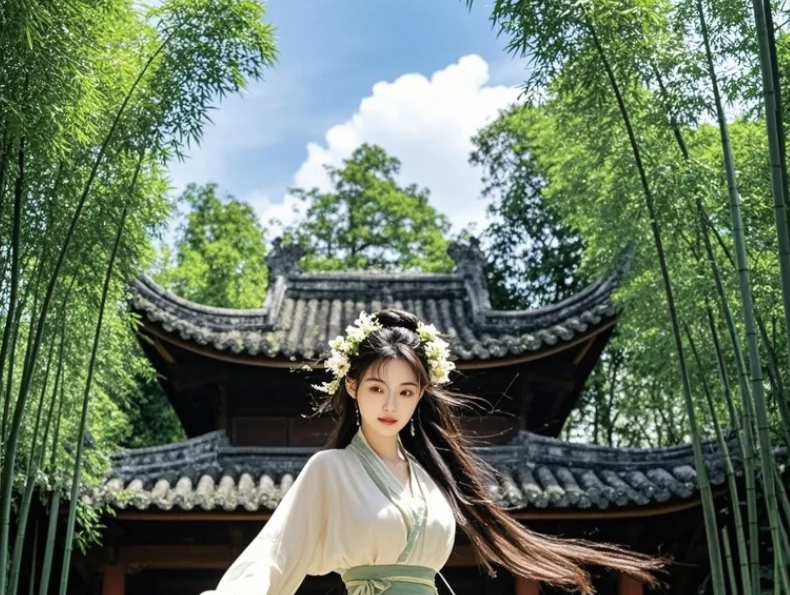凝着檐角风铃，似在聆听岁月与佛音交织的梵唱。