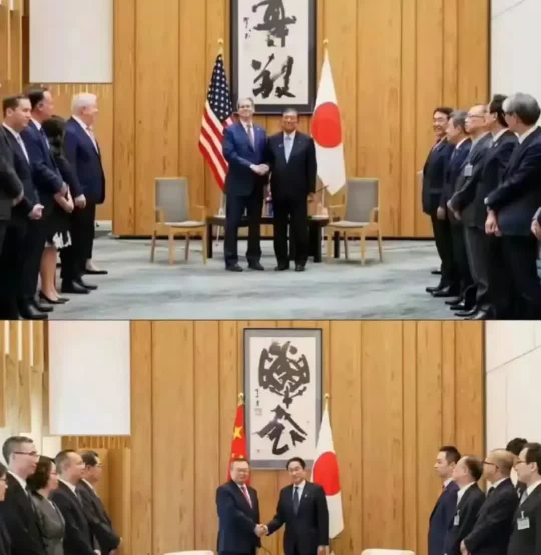 日本接待美国和中国，同一个地方，但是一个安排的是椅子，一个安排的是沙发，有什么说