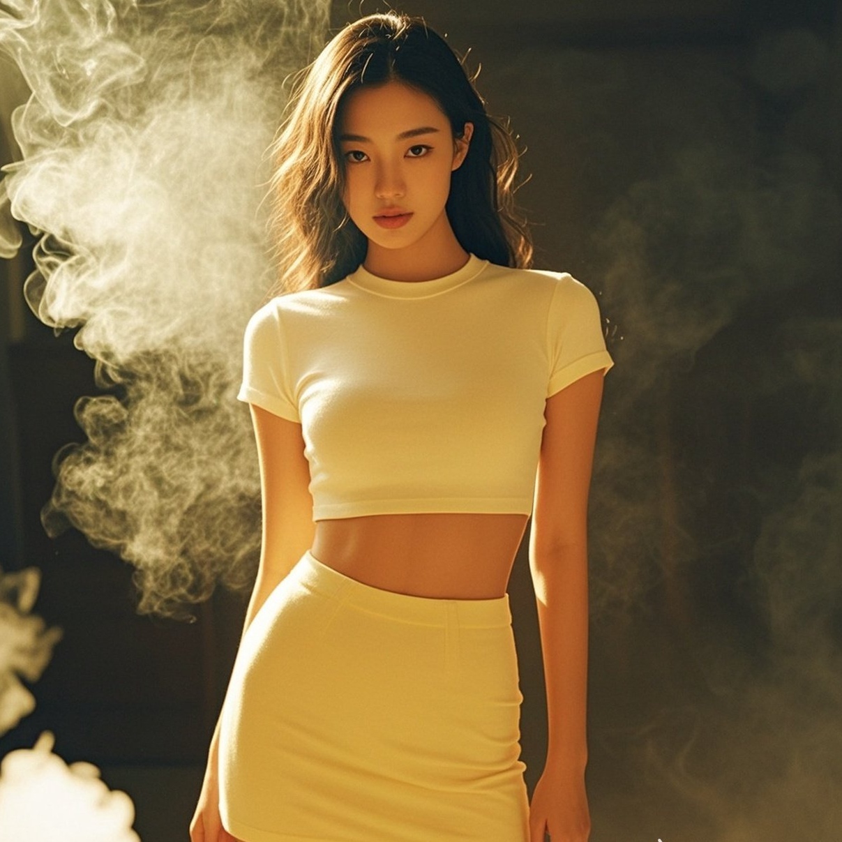 美妇如诗雾里藏，体态丰盈醉心房