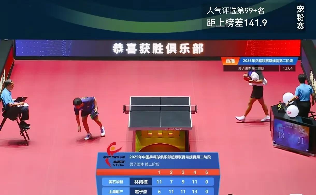 #你会观看2025乒超第二阶段的直播吗# 赵子豪今天是真的强，林诗栋反而有点软了
