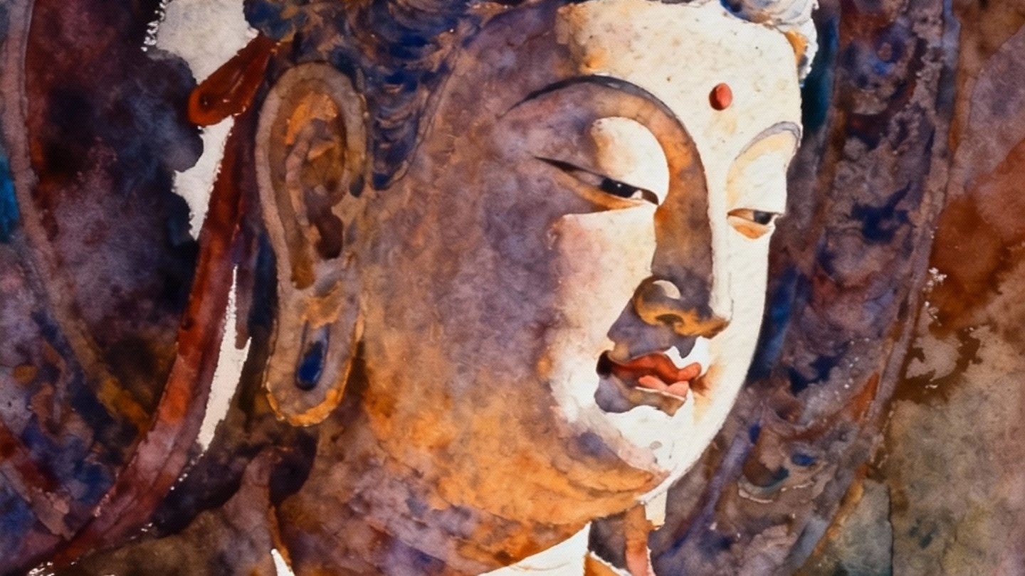 画水彩佛像的心境——清冷中需有暖意，肃穆里当存慈悲