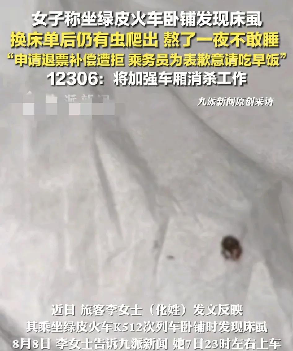 #头号创作者激励计划#网友吐槽乘坐绿皮火车卧铺时刚上车就发现床头出现了床虱，于是