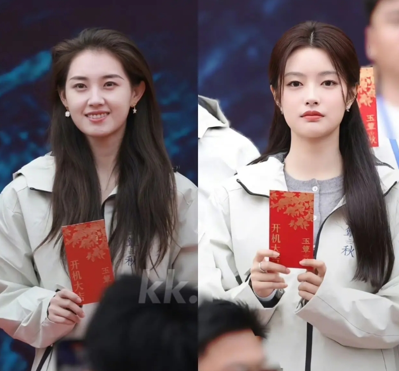 短剧演员的颜值确实比不过长剧演员！

短国女顶流郭宇欣和演员徐若晗一起参加《玉簟