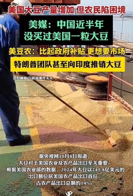 美媒称中国近半年没买过美一粒大豆，这能怪谁呢？还不是美国自己作的。本来好好做生意