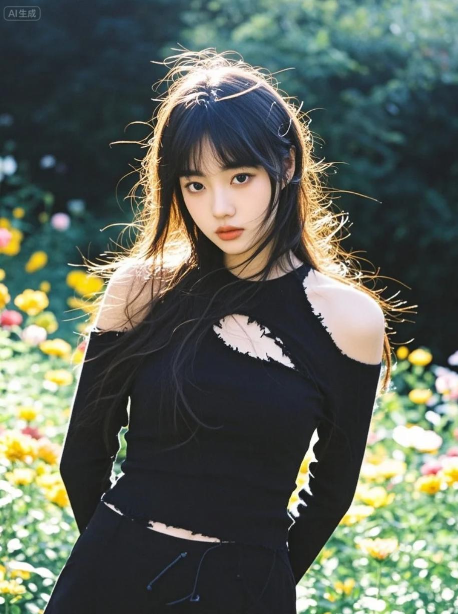 她怀抱一束光，如同怀抱整个春天