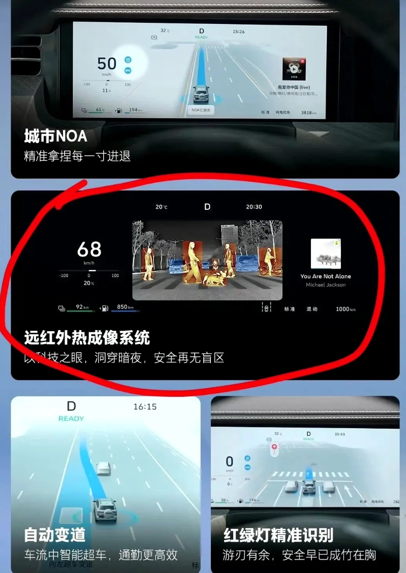 坦克500这个车竟然有【远红外热成像仪】
有一种场景很有用，在低速的时候，如果视