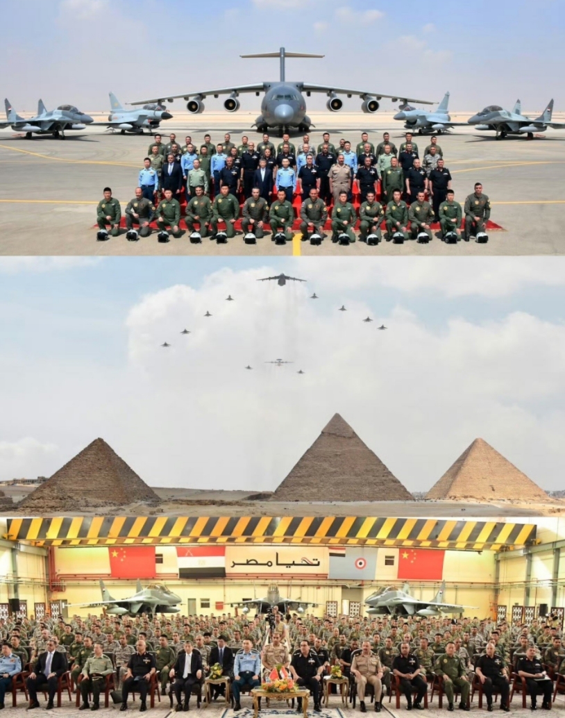 中国和埃及的空军联合军演完美结束，再加上印巴空战，巴打出了6:0的战绩，估计埃及