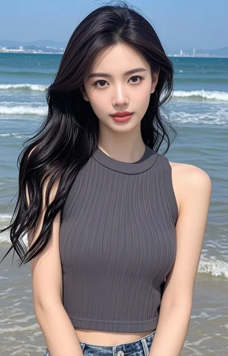 小姐姐静静站着，美得像一帧会呼吸的旧影像！