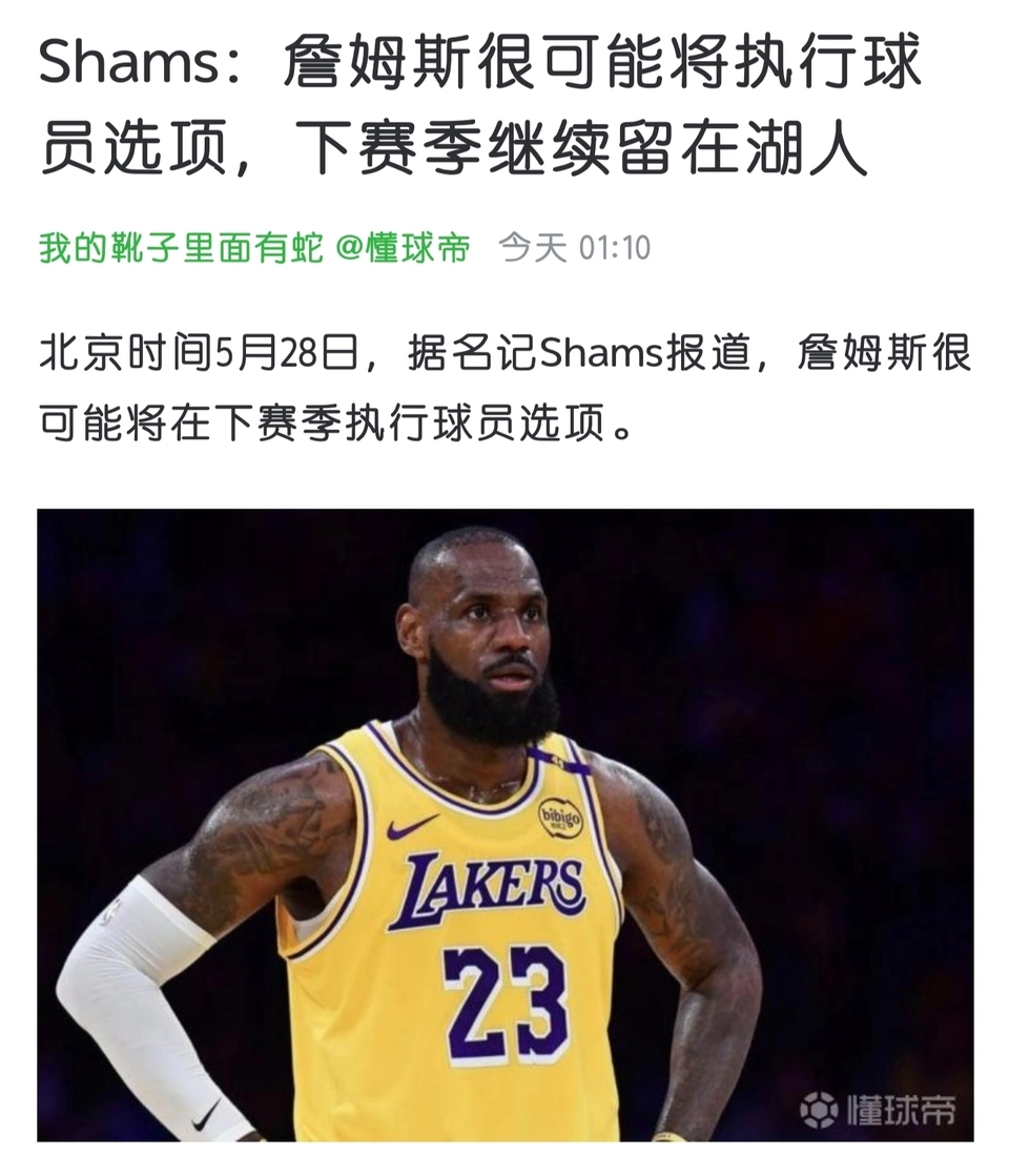 詹姆斯下赛季继续祸害湖人！