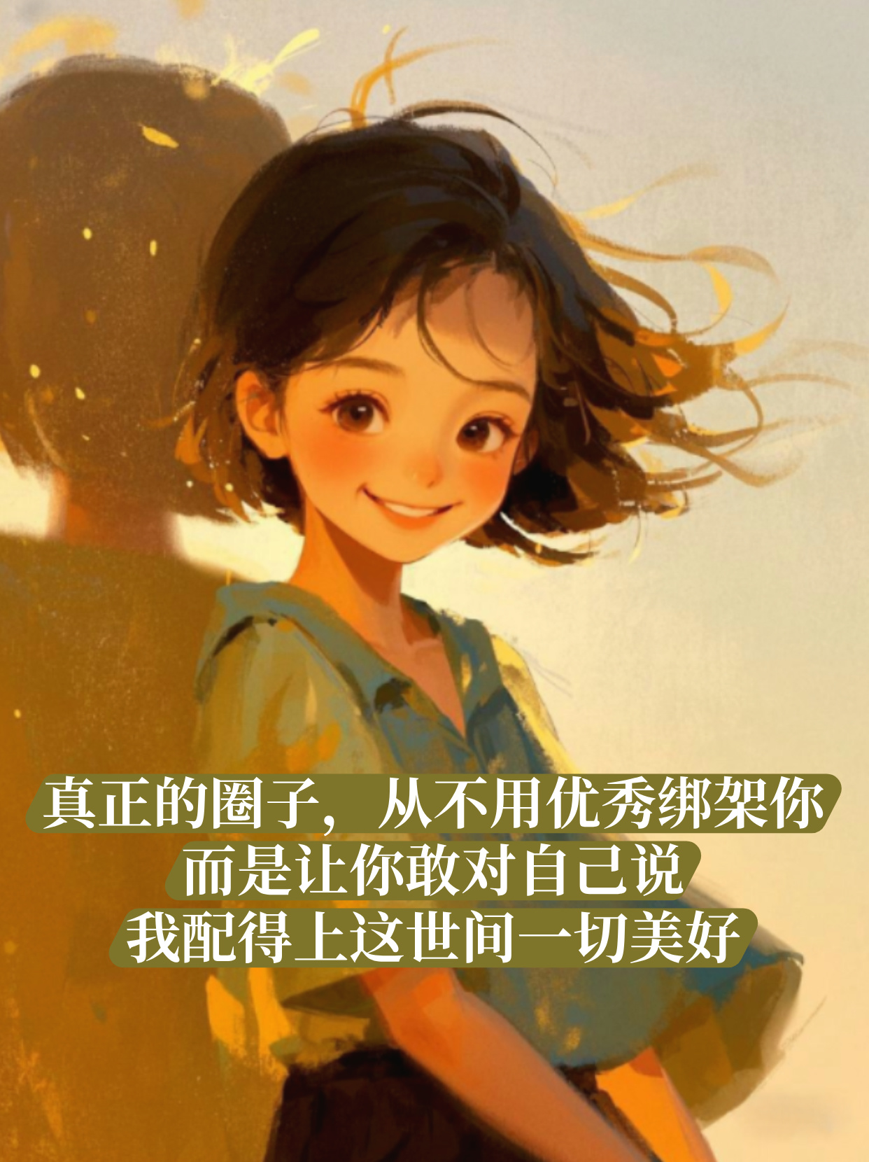 真正的圈子，从不用优秀绑架你，而是让你敢对自己说：我配得上这世间一切美好