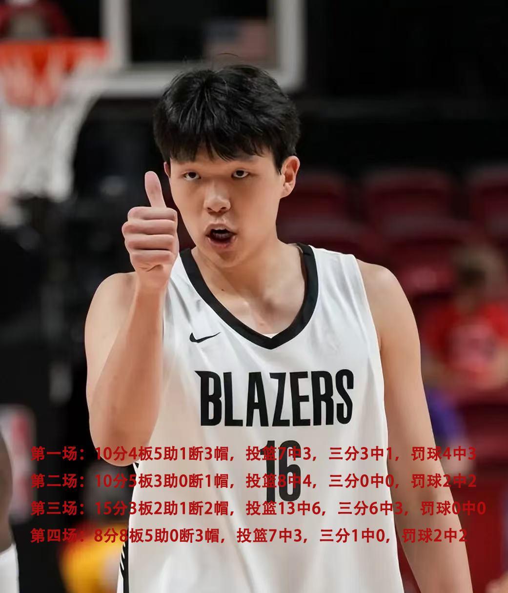 开拓者四场夏季联赛结束，杨瀚森的表现超过当年约基奇！场场有亮点，获得所有人认可！