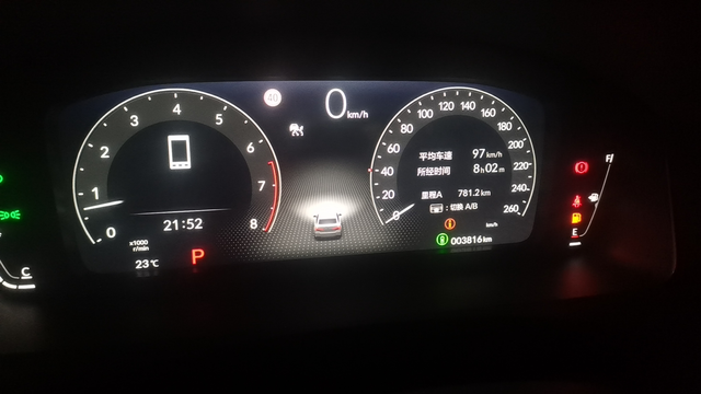 十一代思域高速油耗实测
实测41升油跑了差不多800公里，油箱里面还有6升这样算