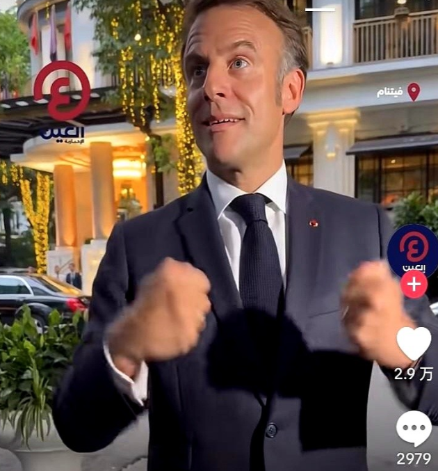 法国总统马克龙回应被打耳光，他说视频是真实的，当时是和妻子在开玩笑并没有被打，他