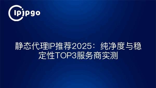 静态代理IP推荐2025：纯净度与稳定性TOP3服务商实测