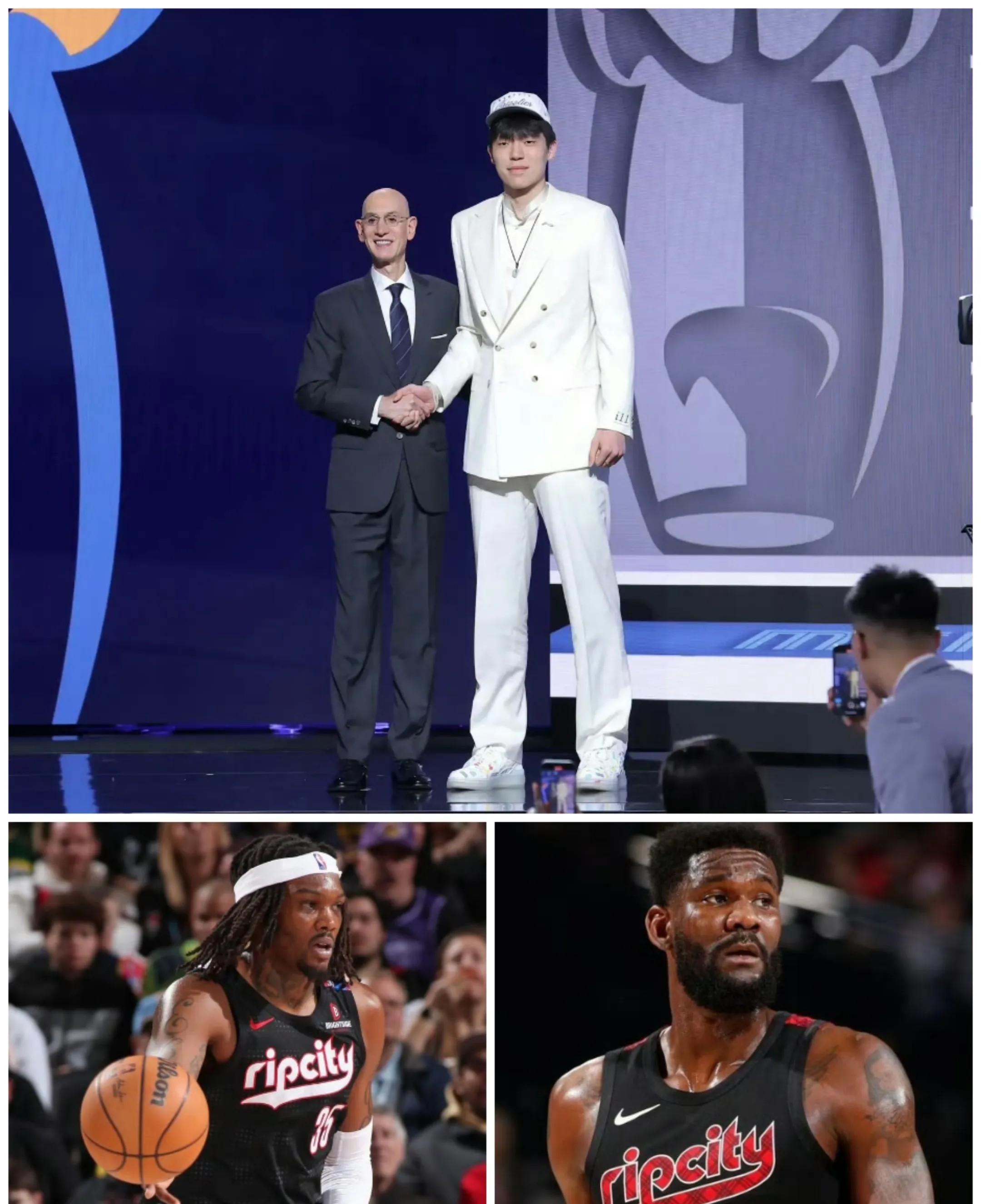 杨涵森第16顺位被开拓者选中，5大中锋竞争激烈。  这对于这位20岁的年轻球员来