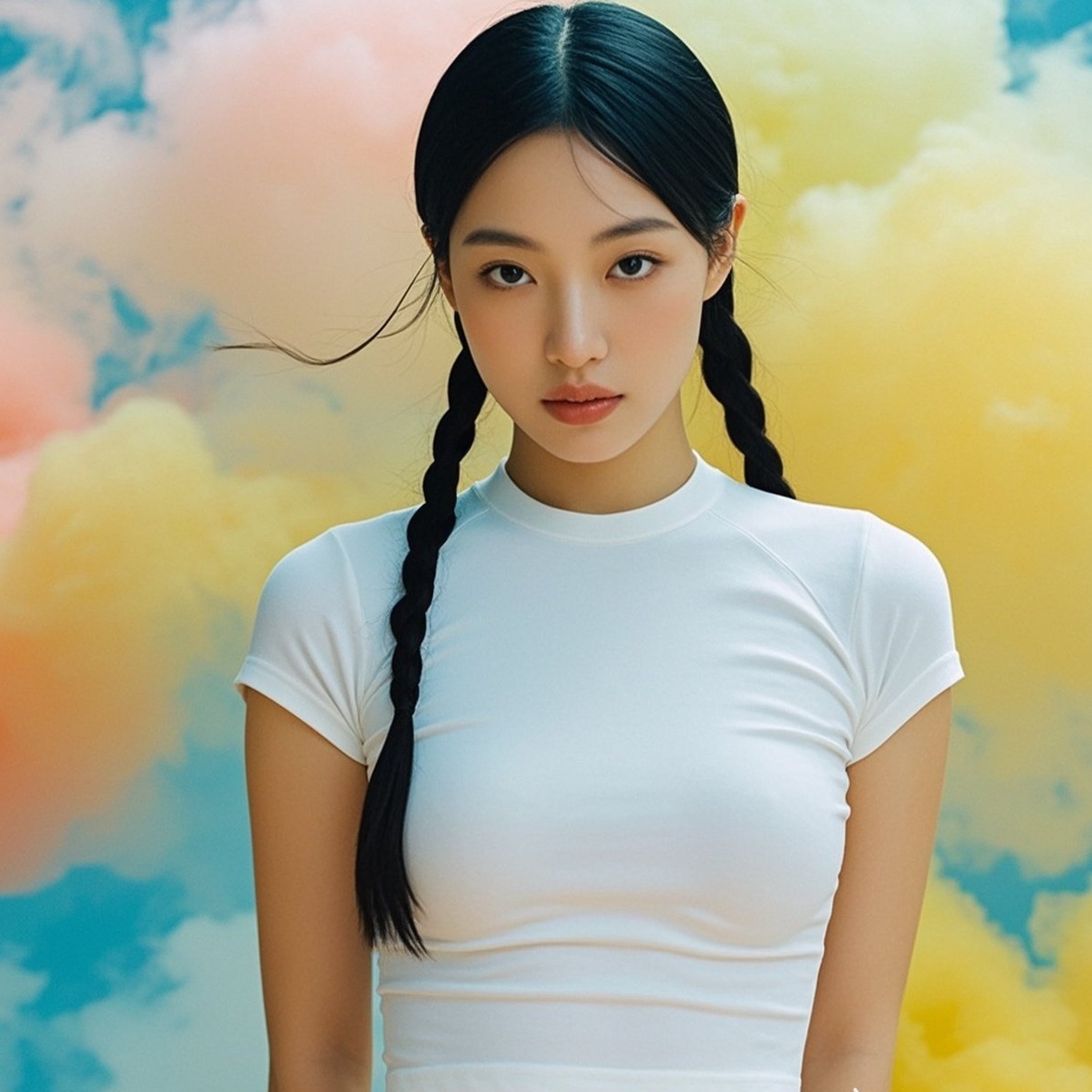 水蜜桃香伴烟飘，丰腴美人最娇娆

