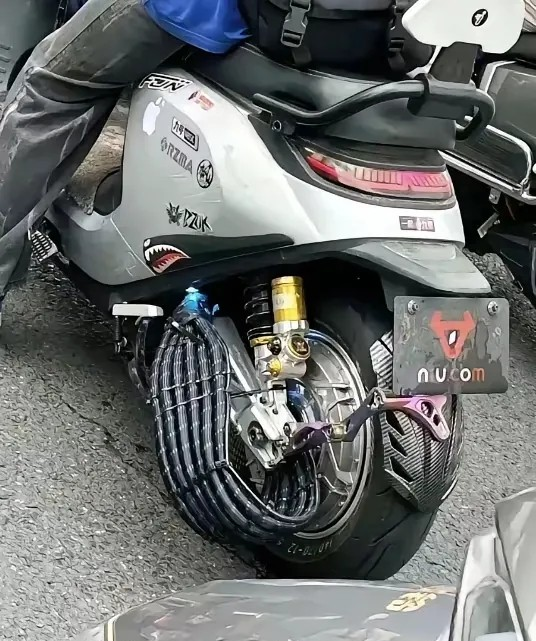这电动车轮子上怎么那么多线啊，看起来非常厉害的样子，有懂的人知道这是干啥的么？属