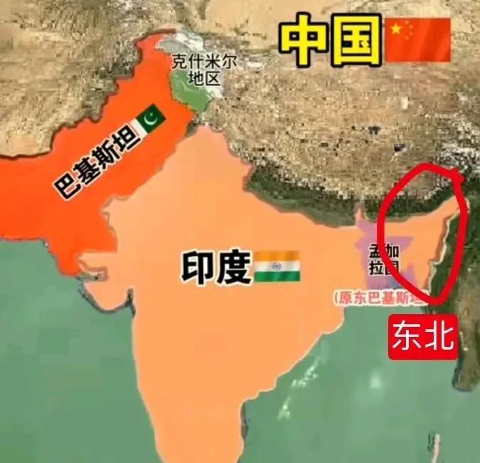 南亚小霸王时代的谢幕。
我们看看南亚次大陆的地图，南亚次大陆，几乎是印度的地盘。