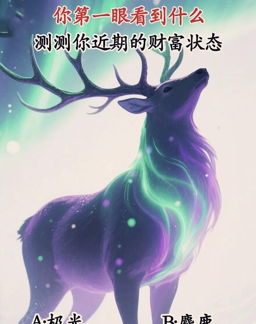 趣味测试，你第一眼看到的是什么？
测测你近期的财富状况
A.极光
B.麋鹿