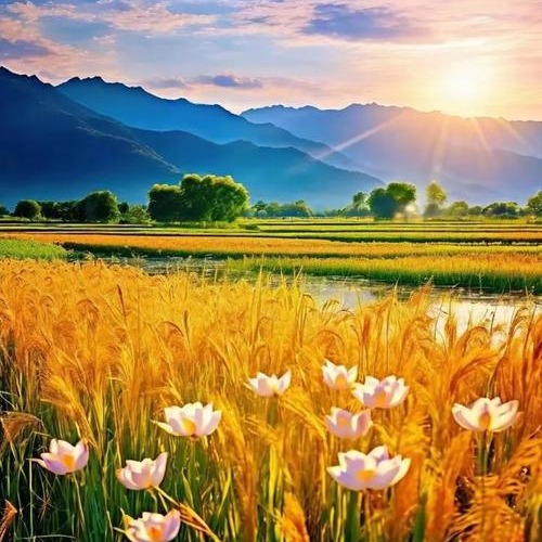 早晨金色的阳光