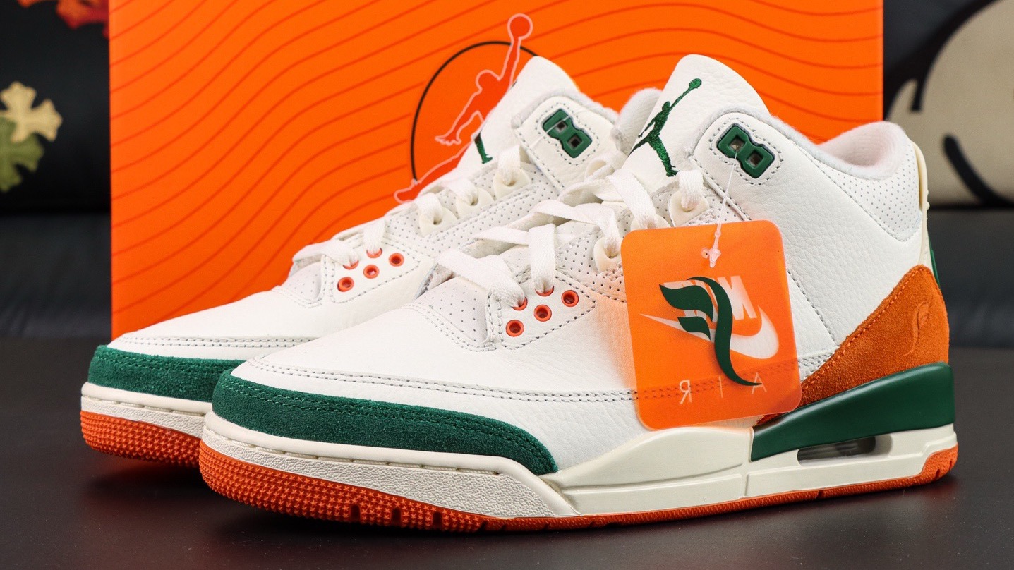 Solefly x Air Jordan 3 Retro "Miami" 迈阿密联名 白绿橙
