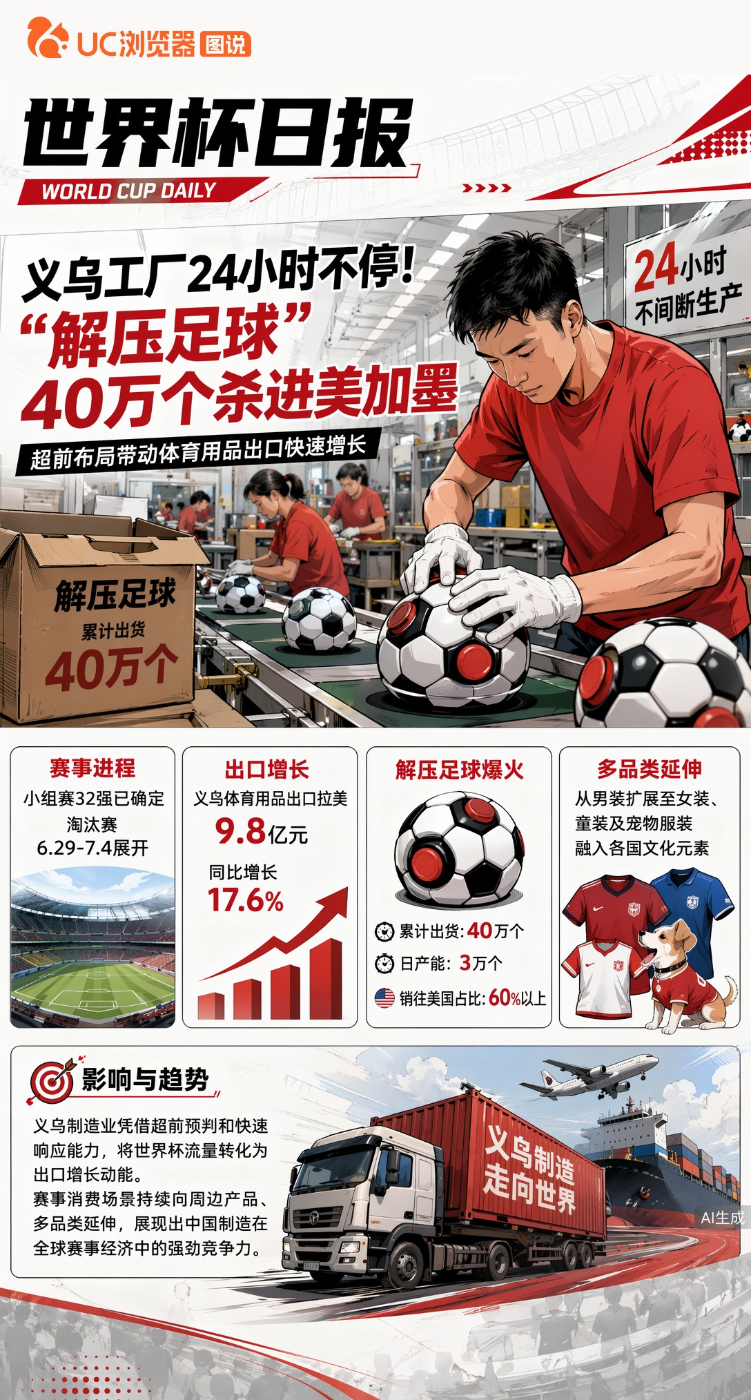 义乌工厂24小时不停！"解压足球"40万个杀进美加墨